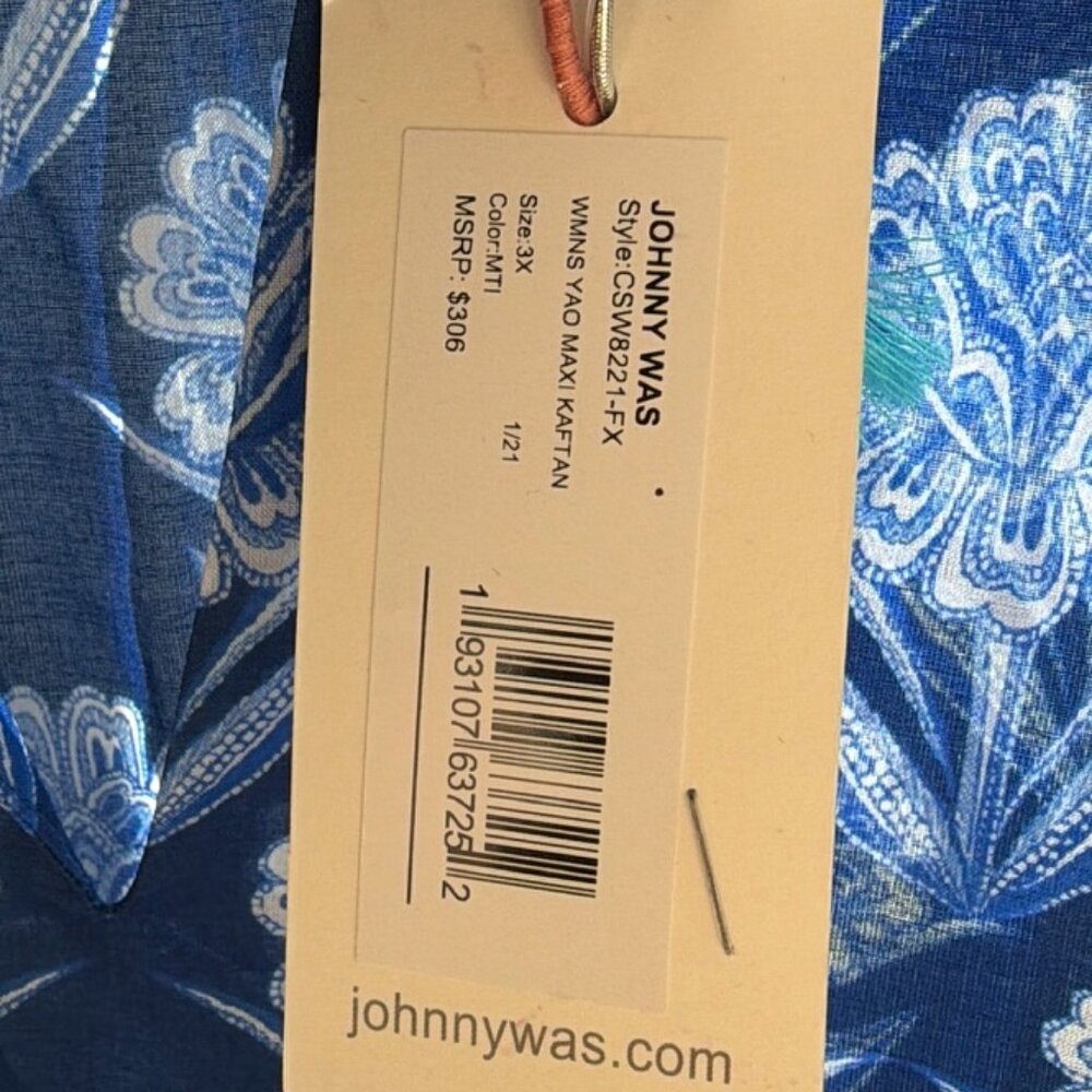 NWT - Johnny Was Yao Floral-Print Maxi Kaftan - 3X - Picture 10 of 12